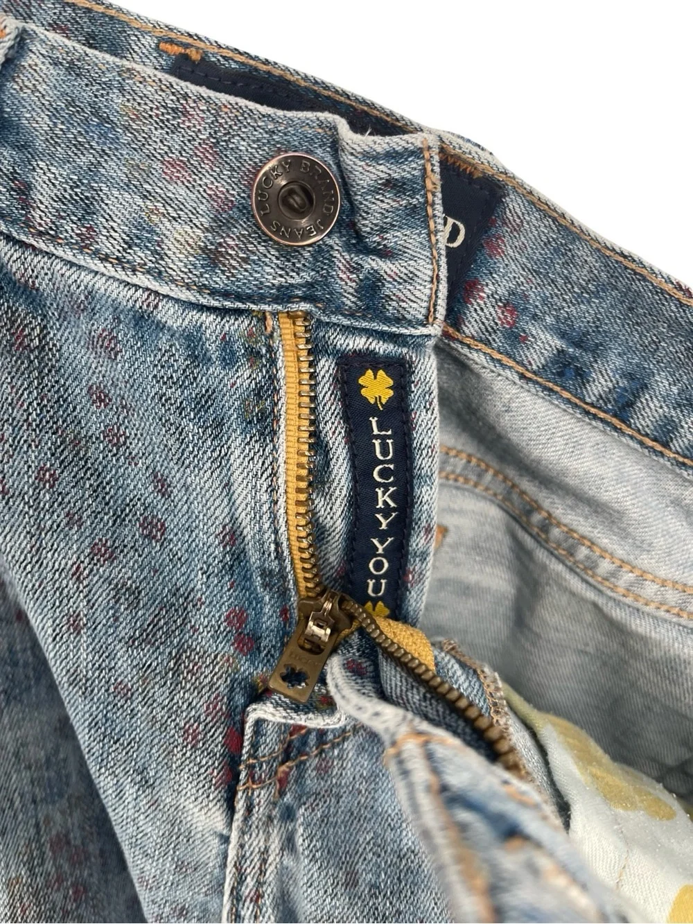 Lucky Brand Blue Denim Floral Print Bermuda Shorts size 6/28